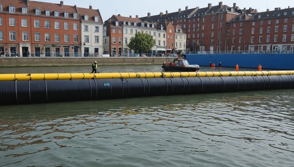 Barrage flottant antipollution : protection robuste contre les débris et la pollution